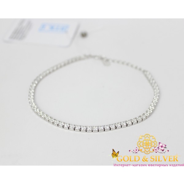 Браслет жіночий срібний "Яскравість" прозорі циркони 1436180 , Gold &amp Silver Gold & Silver, Украина